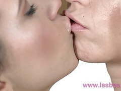 TubeBigCock presents: Lesbea cute brunette takes big tits blonde