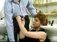 TubeBigCock presents: Sweet hairy pussy and ass fucked in salon