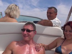 TubeBigCock presents: Hot ass blondie britney drops her clothes for sex on the boat, Group Sex, Hardcore, Outdoor, Reality, Yacht, Foursome, Bikini