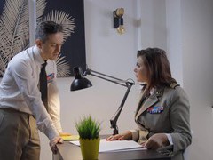 TubeBigCock presents: Rebecca volpetti wearing nylon stockings getting fucked hard