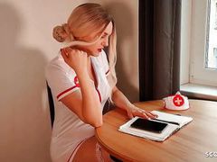 TubeBigCock presents: German nurse lauren help guy with sex to get a sperm sample