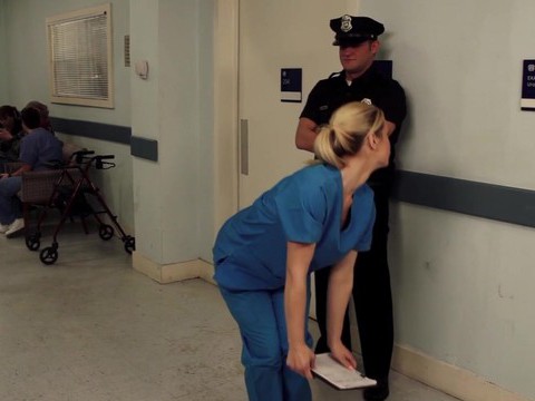 TubeBigCock presents: Nurse tara lynn fox drops on her knees to give a sloppy blowjob