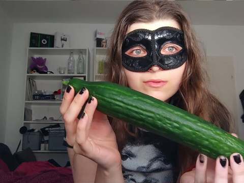 TubeBigCock presents: 18yo teen fucks huge cucumber!!!  small tits, shy teeny, perfect body  amateur teen