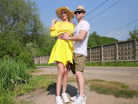 TubeBigCock presents: Blonde novella night gets fucked from behind in public - hd