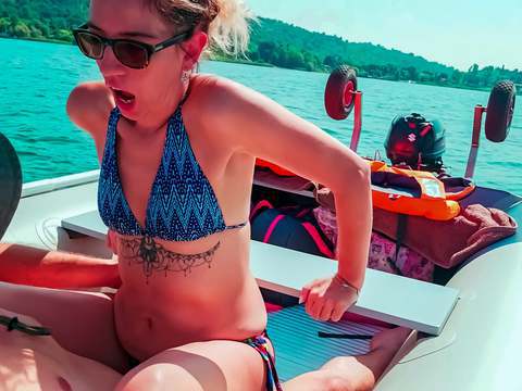 TubeBigCock presents: Wife gets fucked on a boat and gets a creampie from her husband's best friend