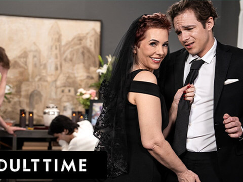 TubeBigCock presents: Adult time - horny tattooed gilf ruby lynne caught fucking big dick stud during her hubby's funeral!